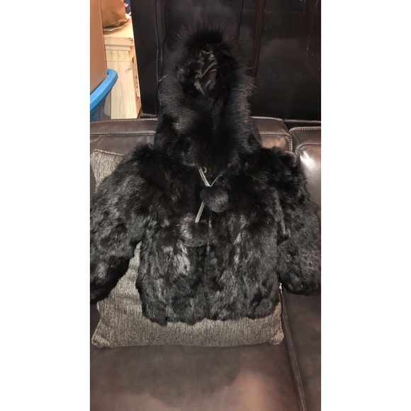 Black rabbit fur kids